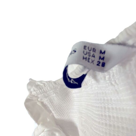 Stradivarius Poplin Midi Dress w/ Straps Womens Medium White BP0306 - Picture 10 of 13